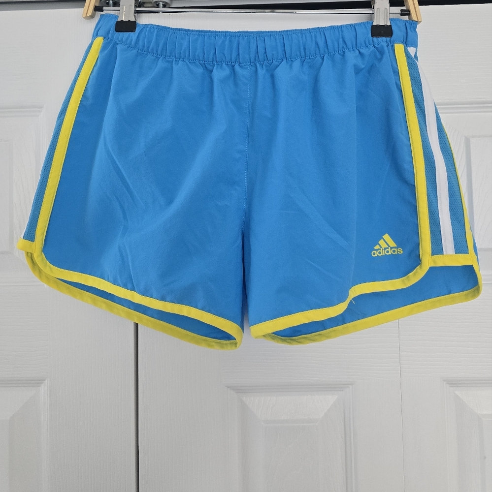 Adidas Blue and Yellow Athletic Shorts